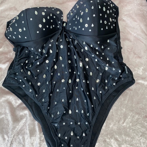 Black rhinestone bathing suit - Picture 1 of 3